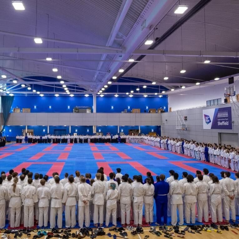 Line up of atendees at the Atemi National competitions in Sheffield